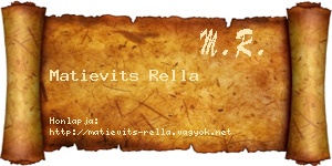Matievits Rella névjegykártya